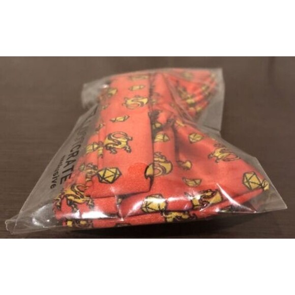 D&D Dungeons & Dragons Dice Bow Tie Red Black Tie Geek Loot Crate RPG Gaming D20 - Picture 5 of 6